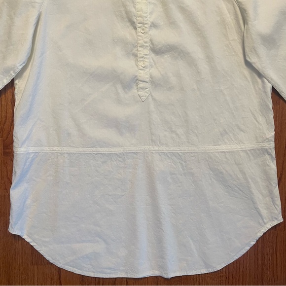 Eileen Fisher white linen blend long sleeve blouse top size L - Picture 7 of 14
